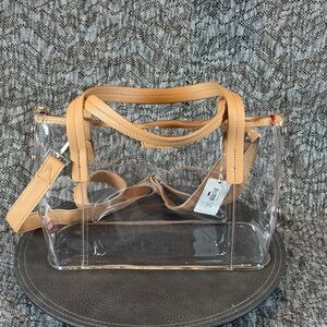 Hammitt Addie Medium Clear Tote Bag Purse Toast Tan Stadium concert